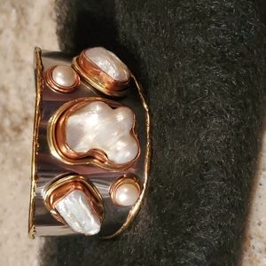 Artisan wide cuff bracelet